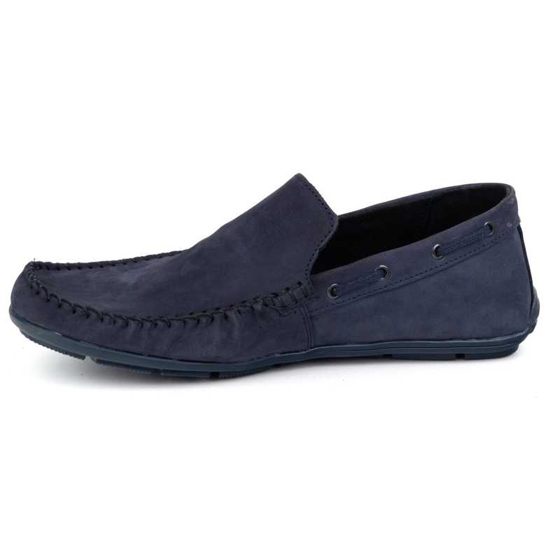 Olivier Herrenleder Moccasins 700Knt Roman Nubuk blau 1