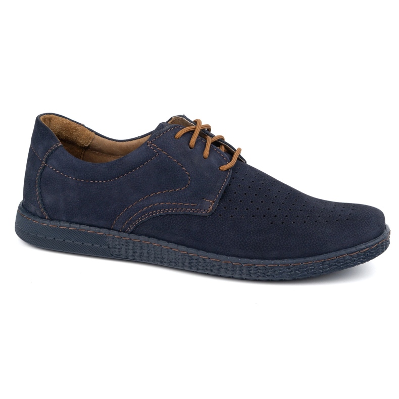 KOMODO Herren Lederschuhe Casual 933/L/2 Marineblau 1