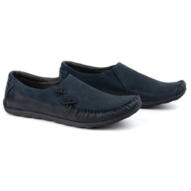 Olivier Herrenschuhe Lederlaafer eingesetzt 306kz Marineblau 3
