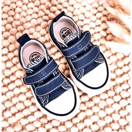 Niedrige Kinder Sneaker mit Klettverschluss Big Star HH374201 Marineblau 1