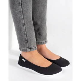 Damen-Ballerinas aus schwarzem Stoff 1