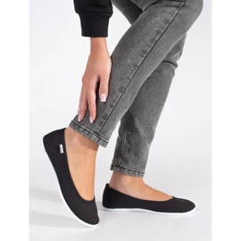 Damen-Ballerinas aus schwarzem Stoff 2