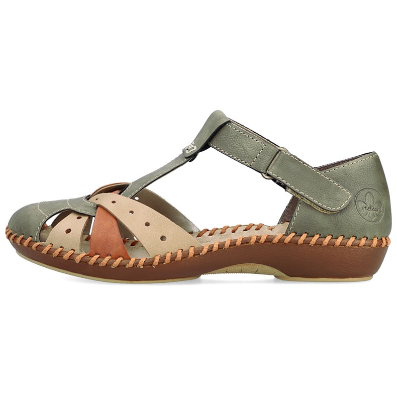 Frauen bequeme Sandalen für Klettverschluss, eingebaute grüne Finger Rieker M1655-54 1