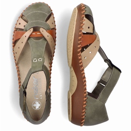 Frauen bequeme Sandalen für Klettverschluss, eingebaute grüne Finger Rieker M1655-54 2