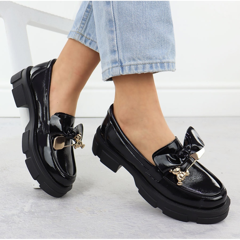 Black Filippo DP610 Leder -Laibers Lackierte High Heels schwarz 1