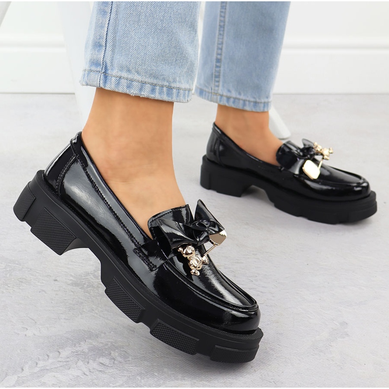 Black Filippo DP610 Leder -Laibers Lackierte High Heels schwarz 2