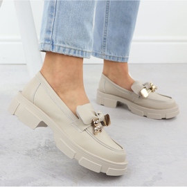 Leder -Frauen -Heels Filippo DP610 Leder beige 2