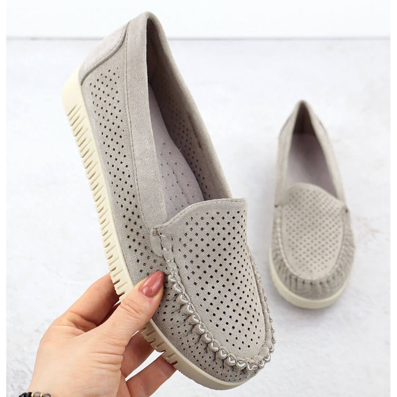 Moccasins Openwork Lose Beige Potocki 25-11316 1