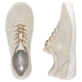 Damen Lederschuhe perforiert Beige Rieker 52546-60 1