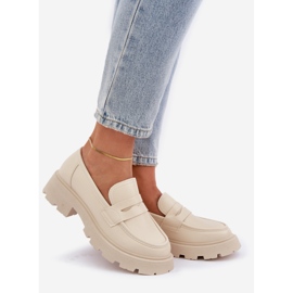 Damen-Mokassins aus Öko-Leder, Hellbeige 1