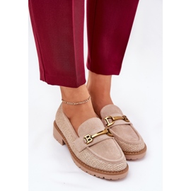 Frauenladung mit Geflecht und goldenem Detail Beige 5