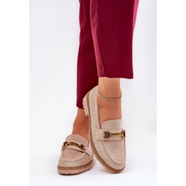 Frauenladung mit Geflecht und goldenem Detail Beige 3