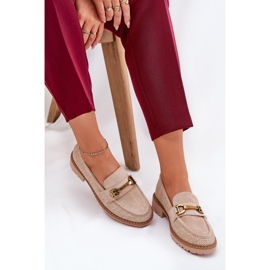 Frauenladung mit Geflecht und goldenem Detail Beige 8