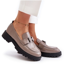 Vinceza Lacked Women's Slaafers 62187 Beige-Grau 5