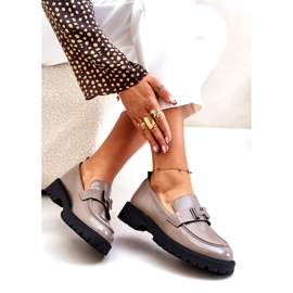 Vinceza Lacked Women's Slaafers 62187 Beige-Grau 4