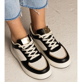 Schwarze Frauen -Turnschuhe mit Glitzerzubehör 4
