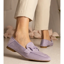 Violet Women's Openwork Sladers mit einer Verzierung violett 3