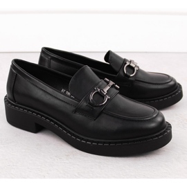 Damen-Loafer mit Verzierung, schwarz Sergio Leone BT196 2