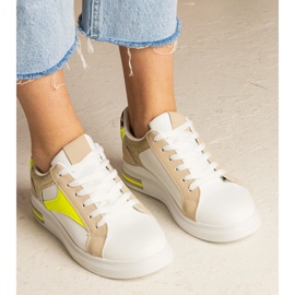 Weiße Frauen -Turnschuhe mit Glitzer und Leoparden 5