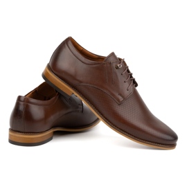 Olivier Männer elegante Lederschuhe 483 in einer dunkelbraunen Farbe 4
