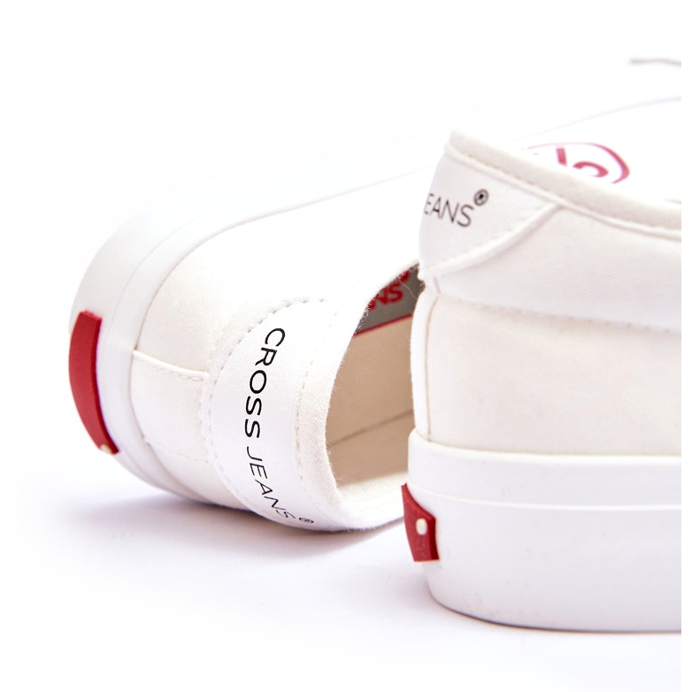 Damen Cross Jeans Stoff Turnschuhe LL2R4043 Weiß 2