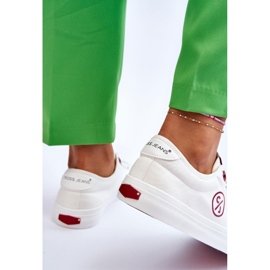 Damen Cross Jeans Stoff Turnschuhe LL2R4043 Weiß 5