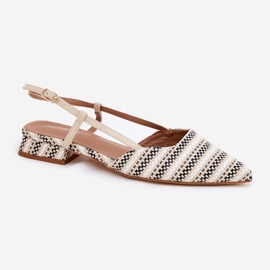 Frauen Ballerinas mit spitzen Nasen mit zarten beige Absätzen 3