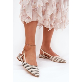Frauen Ballerinas mit spitzen Nasen mit zarten beige Absätzen 2