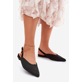 Ballerinas mit Geflecht und spitzen Zehen schwarz 4