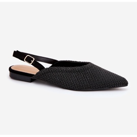 Ballerinas mit Geflecht und spitzen Zehen schwarz 3