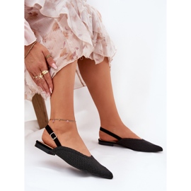 Ballerinas mit Geflecht und spitzen Zehen schwarz 7