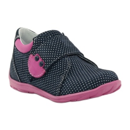 Mädchenschuhe mit Tupfen Ren But 1476 navy blau rosa blau weiß 1