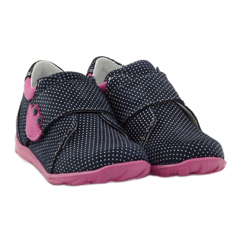 Mädchenschuhe mit Tupfen Ren But 1476 navy blau rosa blau weiß 4