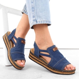Bequeme Rieker W RKR684 Jeans-Plateausandalen 2