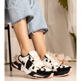 Rosa Damen-Sneaker mit massiver Sohle schwarz 2