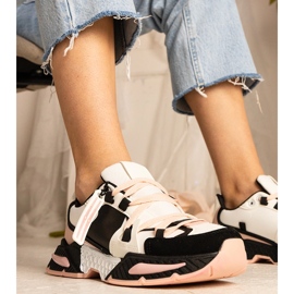 Rosa Damen-Sneaker mit massiver Sohle schwarz 1