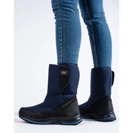Damen-Schneestiefel mit Klettverschluss DK blau 1