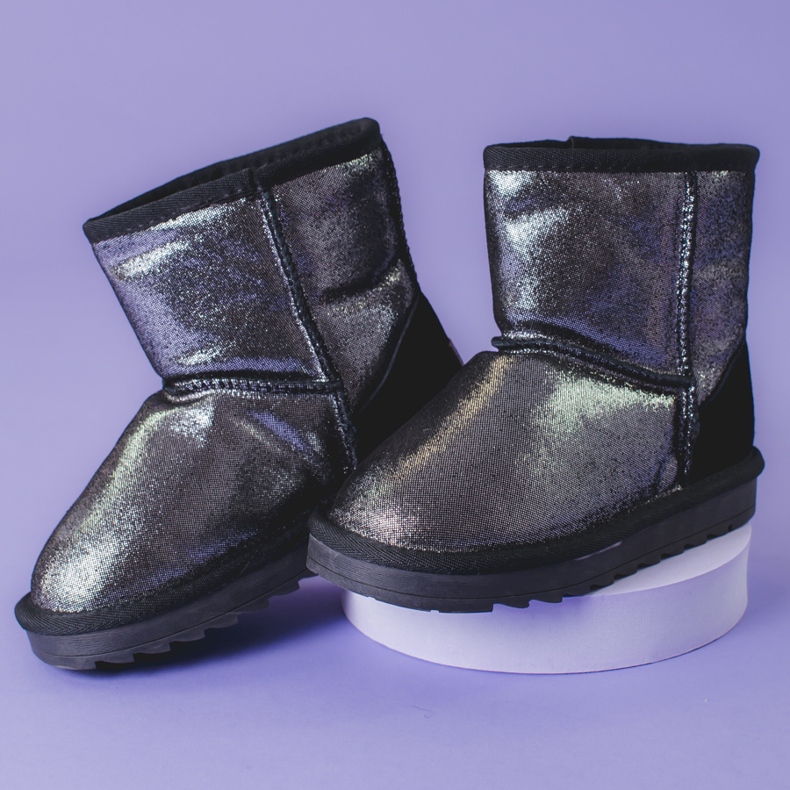 Silberne Schneestiefel für Mädchen grau 1