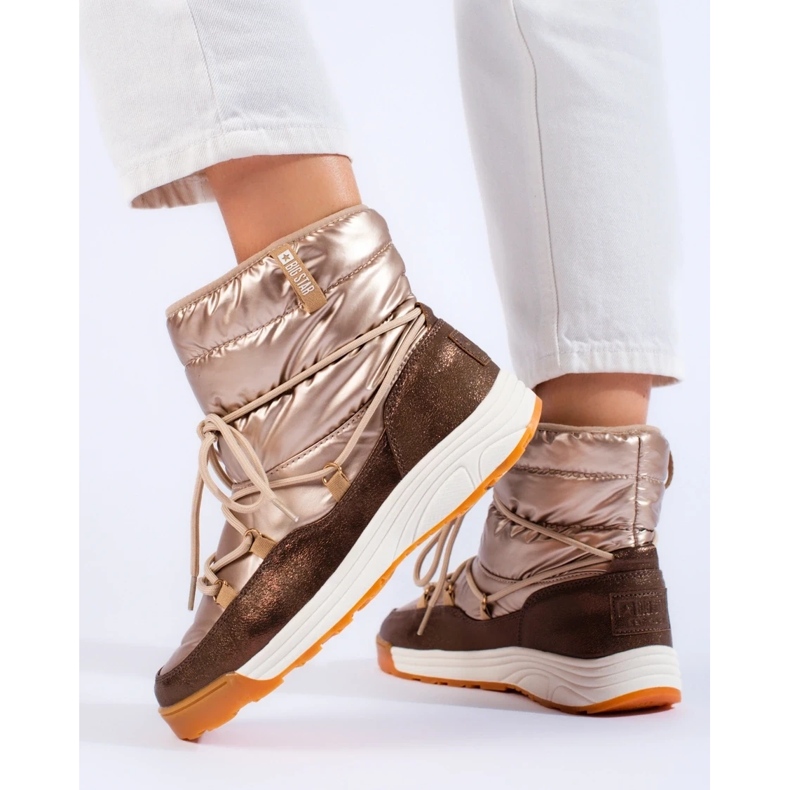 Kurze goldene Schneestiefel Big Star KK274276 braun 2