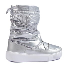 Silber isolierte Schneestiefel für Damen Big Star KK274195 silber- 1