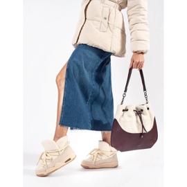 Seastar Beige Damen-Schneestiefel mit dicker Sohle 1