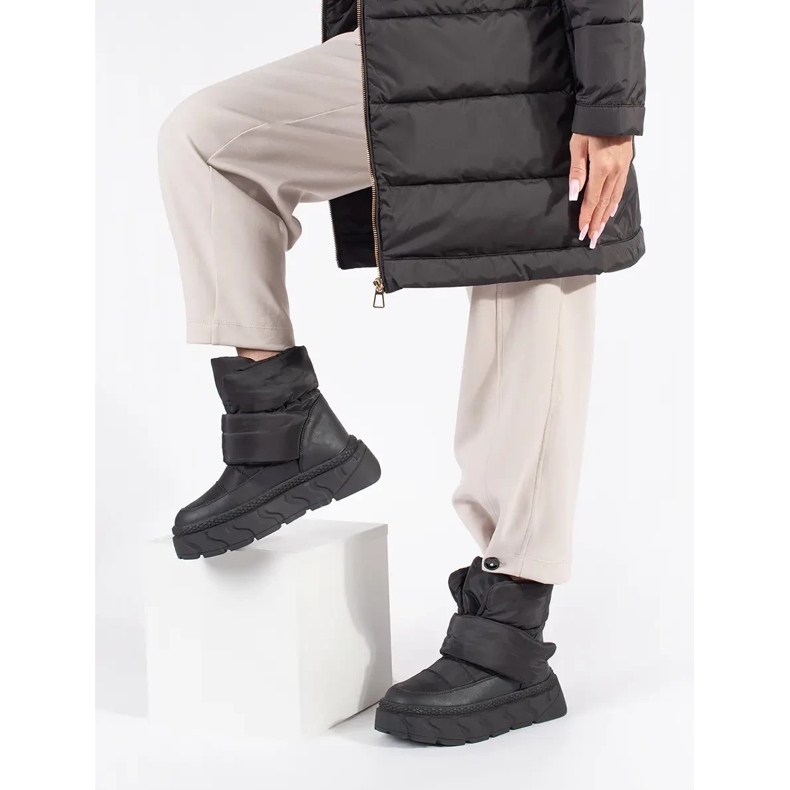 Seastar Schwarze isolierte Damen-Schneestiefel mit dicker Sohle 2