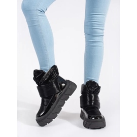 Seastar Schwarze isolierte Damen-Schneestiefel mit dicker Sohle 1