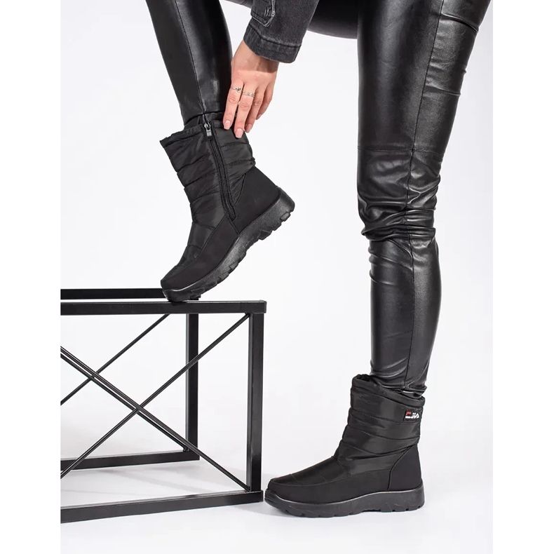 Schwarze, leichte Schneestiefel für Damen 1