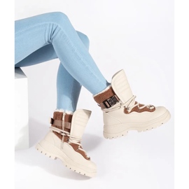 Seastar Beige Damen-Schneestiefel mit Fell auf dicker Sohle 2