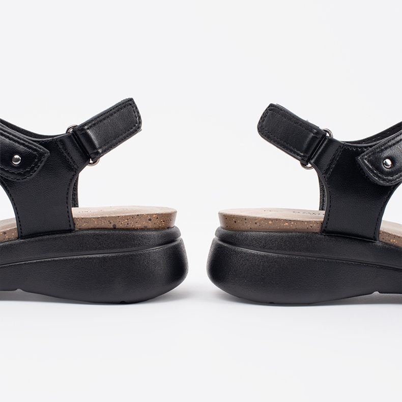 Goodin Bequeme schwarze Damensandalen 1