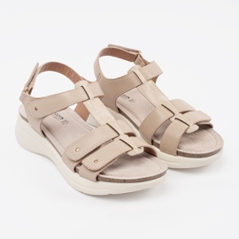 Goodin Bequeme beige Sandalen für Damen 1
