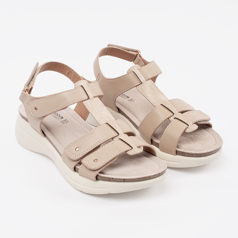 Goodin Bequeme beige Sandalen für Damen 1