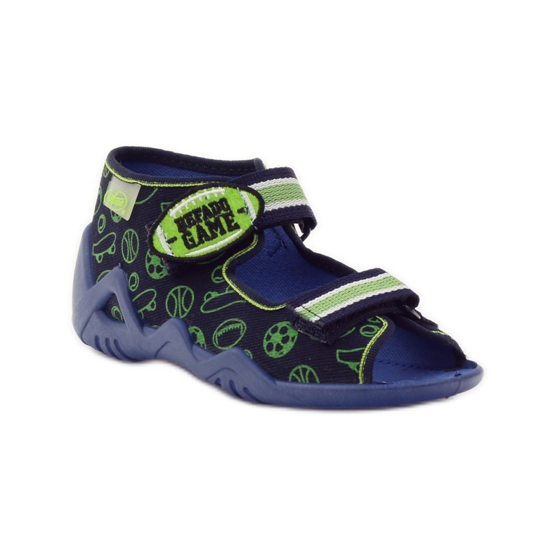 Befado Kinderschuhe Sandalen Hausschuhe 250p070 marineblau grün 1