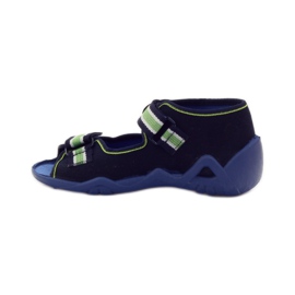 Befado Kinderschuhe Sandalen Hausschuhe 250p070 navy blau grün 2